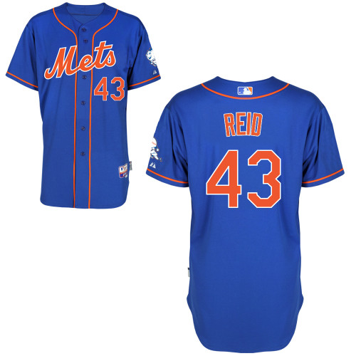 Ryan Reid #43 Youth Baseball Jersey-New York Mets Authentic Alternate Blue Home Cool Base MLB Jersey